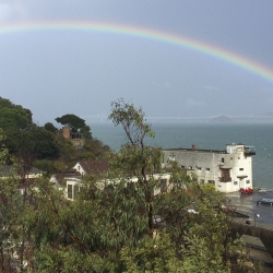 rainbow over Tiburon campus
